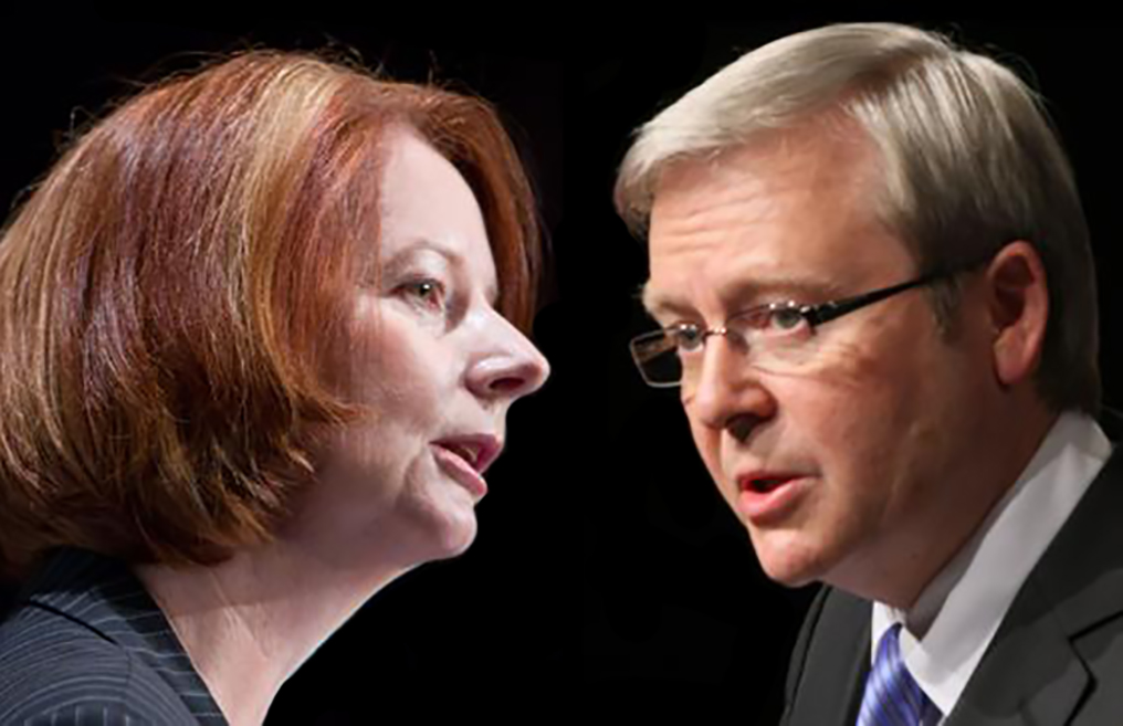 (CANBERRA OBSERVED Rudd, Gillard squabble over slim enough legacy)*